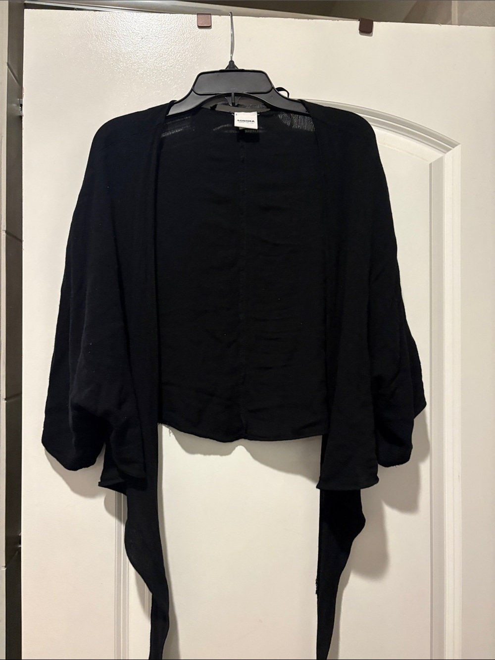 FREE in bundle Sonoma Black Open-Front Draped Shrug